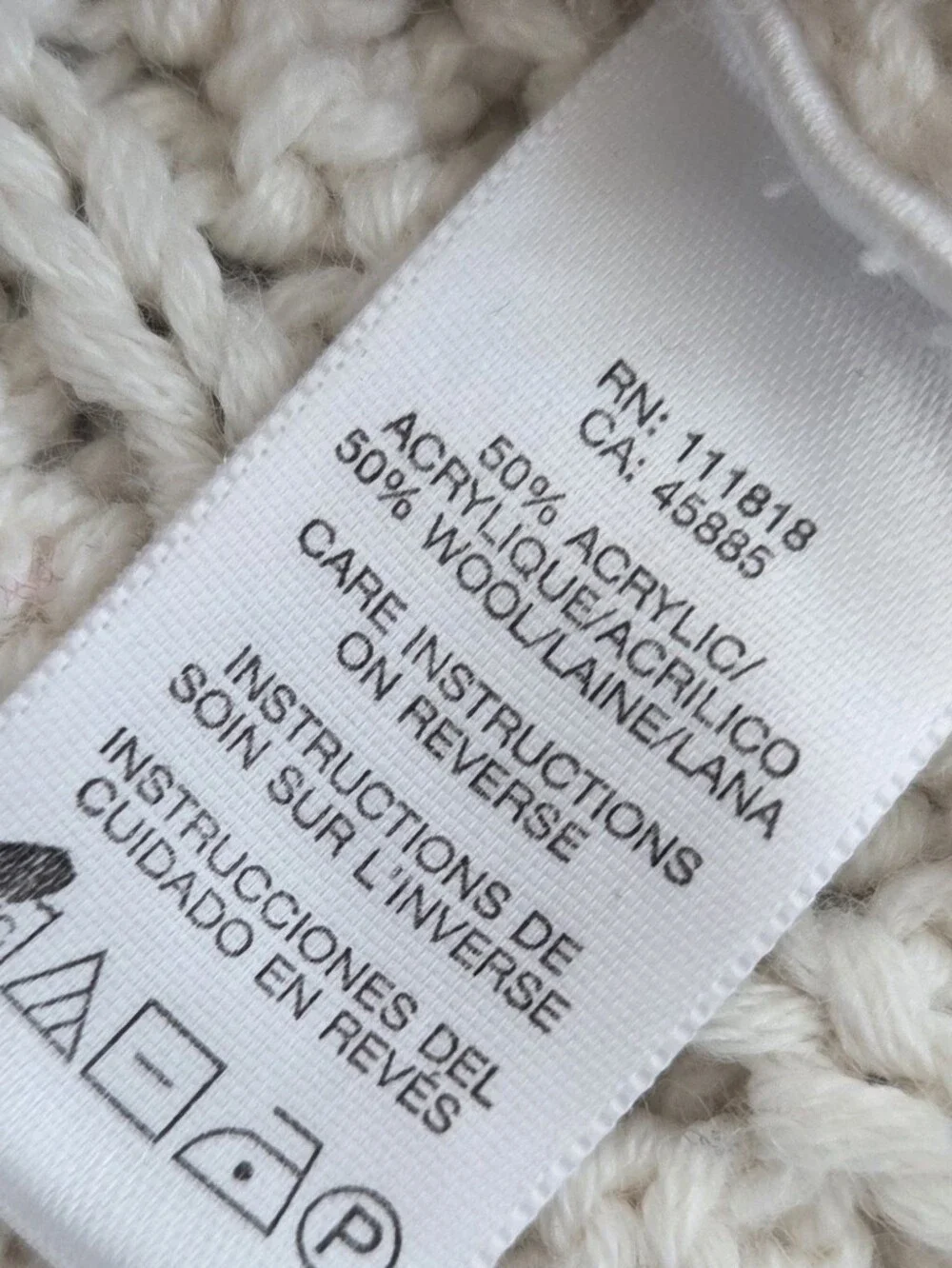 Michael Kors Wool Cable Knit Button Sweater Ivory Cardigan Boho Fall Chunky Knit